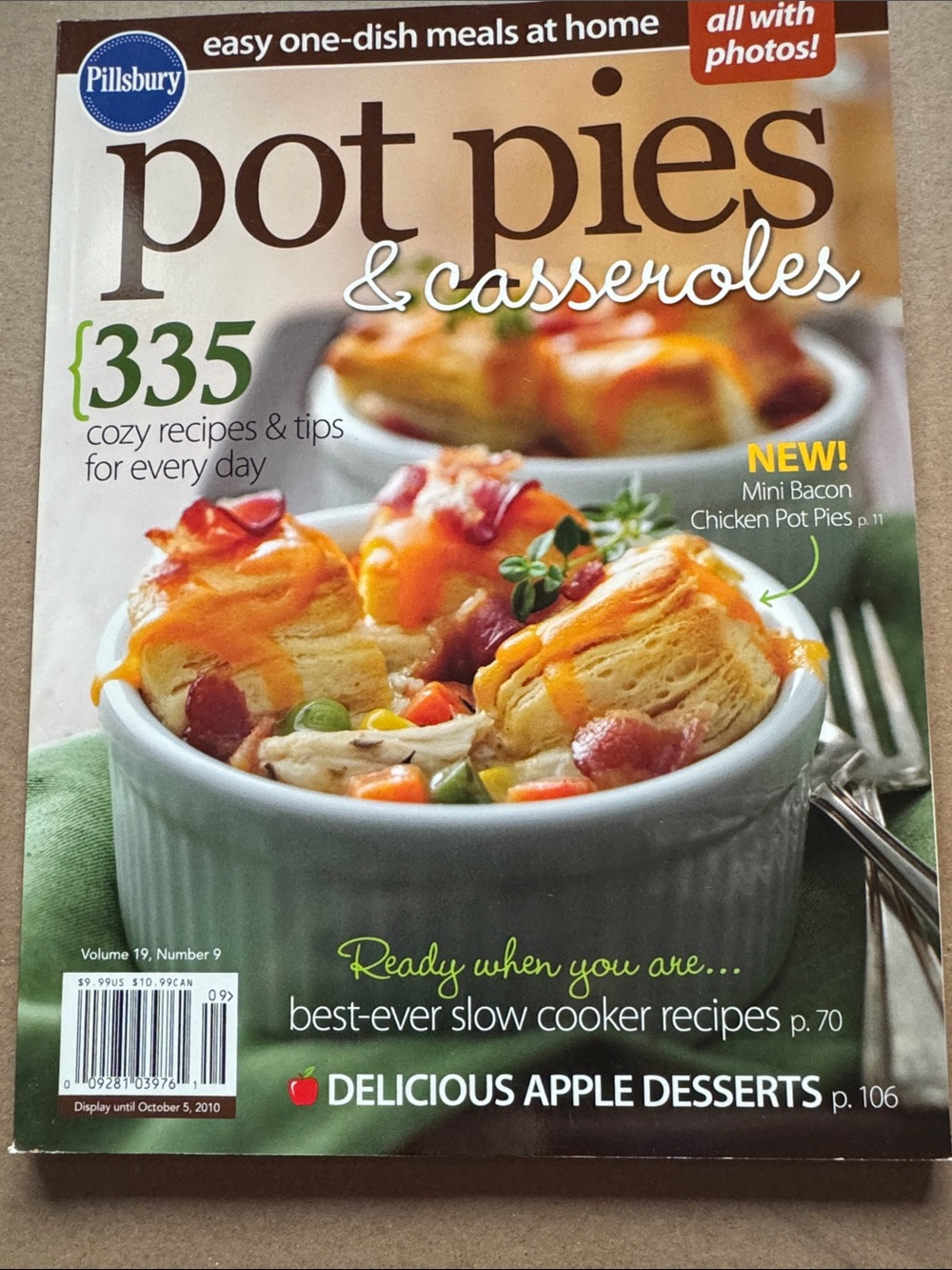 Pillsbury Pot Pies & Casseroles Cookbook - White Ceramic Dish Cover
